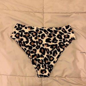 Brand New High waisted cheetah bikini bottom